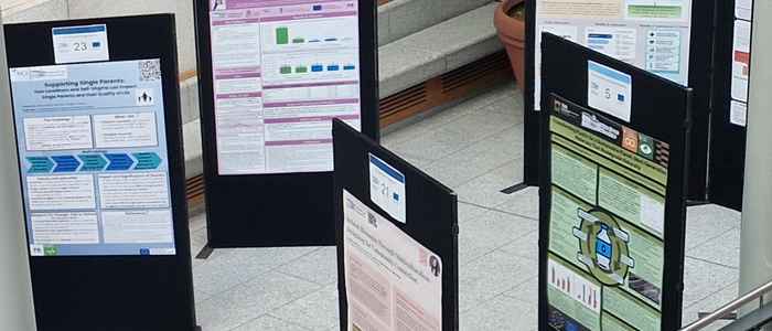 Posters on display in European parliament