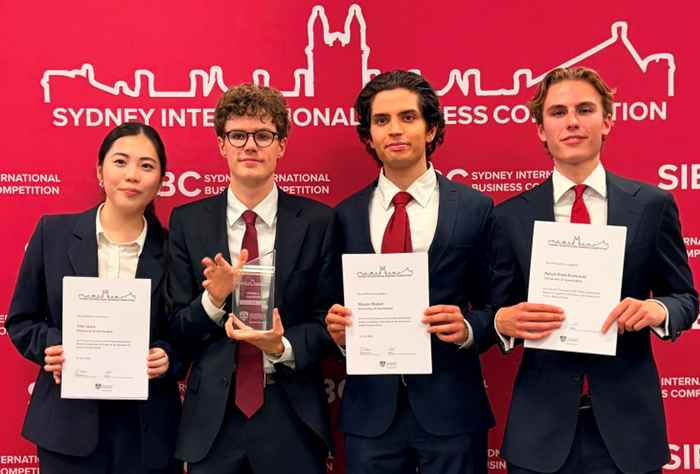The winning team (L to R):Jisoo Park, Finn Lewis, Shayan Shakeri, and Patryk Drab-Grotowski