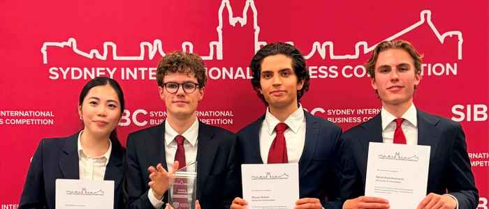 The winning team (L to R):Jisoo Park, Finn Lewis, Shayan Shakeri, and Patryk Drab-Grotowski
