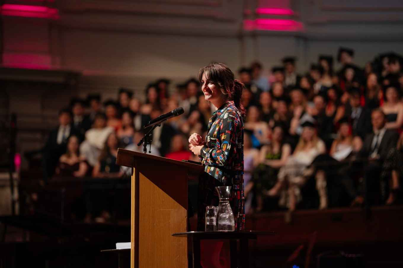 Carli giving the Alumni Speech during the PPLE Graduation Ceremony