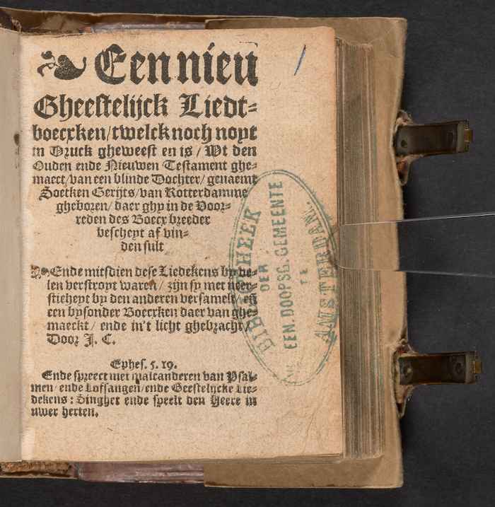 Soetjen Gerrits, Een nieu gheestelijck liedtboecxken, 1592.